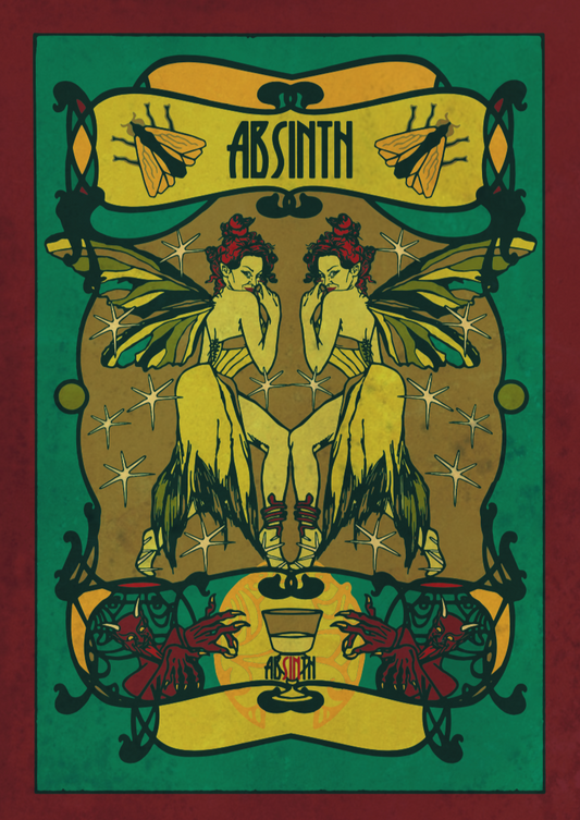Absinthe Green Fairy - Red/Grey